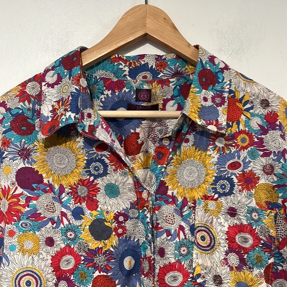 Liberty Art Fabrics Susanna Sunflower Bloom Print shirt - size XXL - Picture 3 of 9